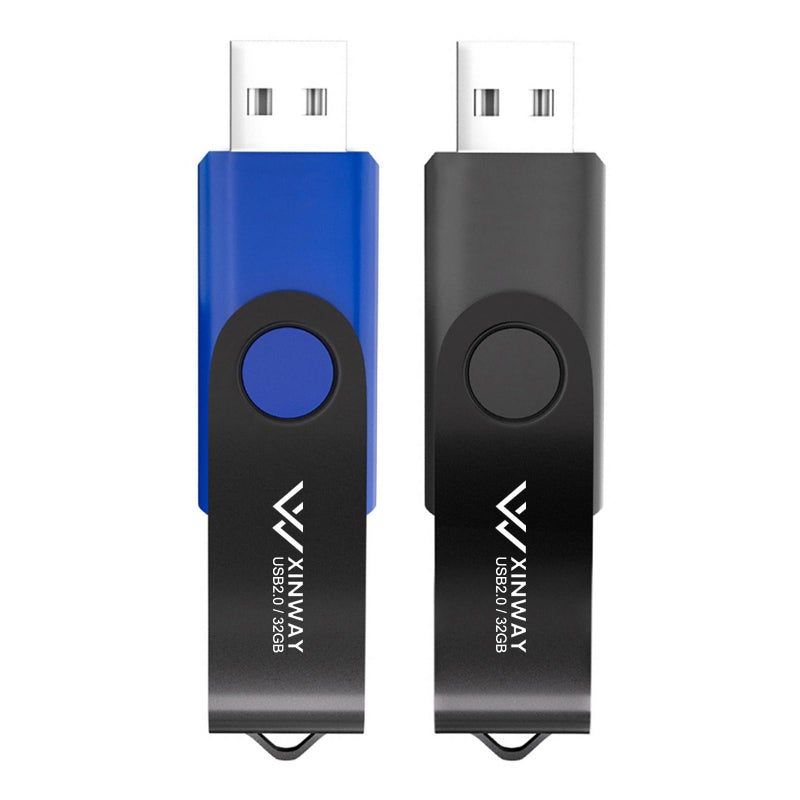 XINWAY 8GB USB 2.0 Flash Drives Thumb Drive Memory Stick, (5 Pack 8GB Five Colors: Black White Blue Green Orange) - Image 1